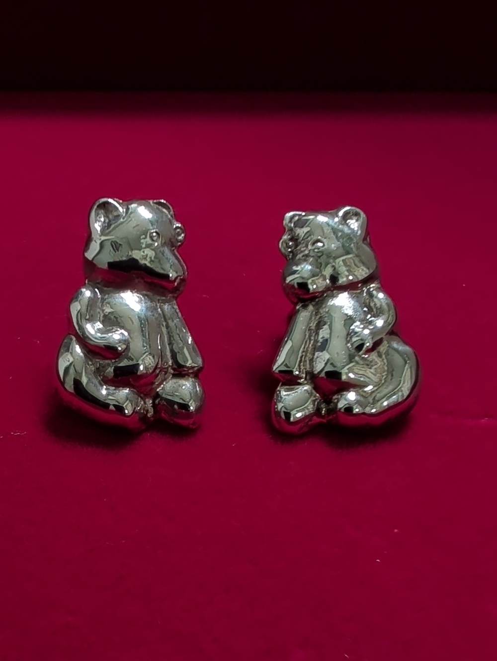 Teddy Bear Sterling Silver Earrings